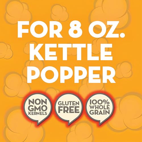 JOLLY TIME All in One Popcorn Kit, Portion Packets with Kernels, Oil and Salt for Movie Theater or Air Popper Machines (24 pack, 8oz Kettle)