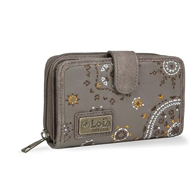 Lois - Cartera Estampada con Bordados para Mujer con Motivos Mandala Fabricada en Lona y Cuero PU con Cierre Cremallera y Botón 304414, Color Marrón | Ya disponible en tu tienda friki favorita! En mundofriki.es! Lois - Cartera Estampada con Bordados para Mujer con Motivos Mandala Fabricada en Lona y Cuero PU con Cierre Cremallera y Botón 304414, Color Marrón | Ya disponible en tu tienda friki favorita! En mundofriki.es!