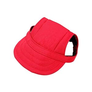   Ipetboom-Dog-Baseball-Hat-Size-S-Red-Oxford-Cloth-and-Canvas-Sun-Protection-Adjustable-Chin-Strap