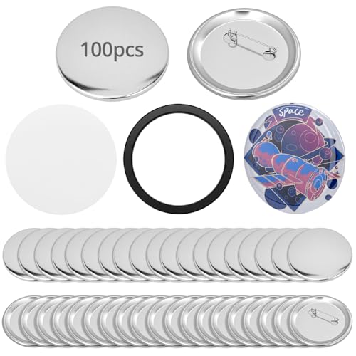 QWORK® Juego de 100 Chapas Personalizadas de Metal - 58 mm