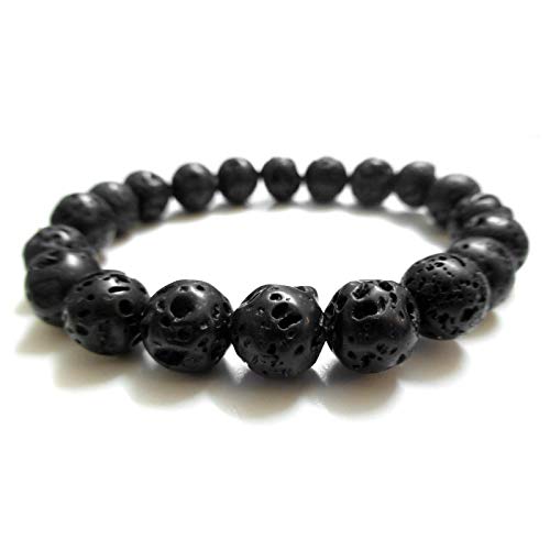 KOSHHA Natural Energized Healing Black Lava Bracelet