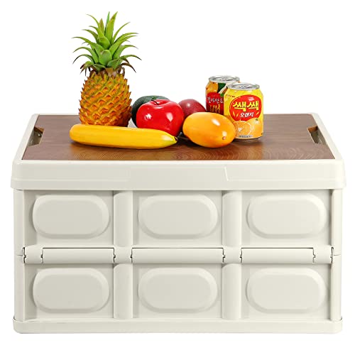 Contenedor de almacenamiento plegable con tapa cajas de plástico plegable caja de transporte contenedor 30L Cover