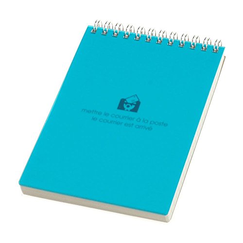 Cahier Etranger di Costarica A6 bleu clair transparent 100 pages double spirale