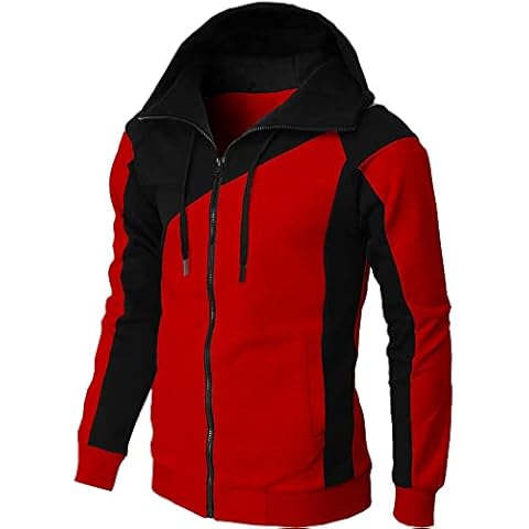 Qienjn Men Sport Jacket Outdoor Sports Running Exercise Long Sleeve Men Hooded Jacket Large Size Loose and Comfortable Casual Autumn and Winter Men Jacket Cover