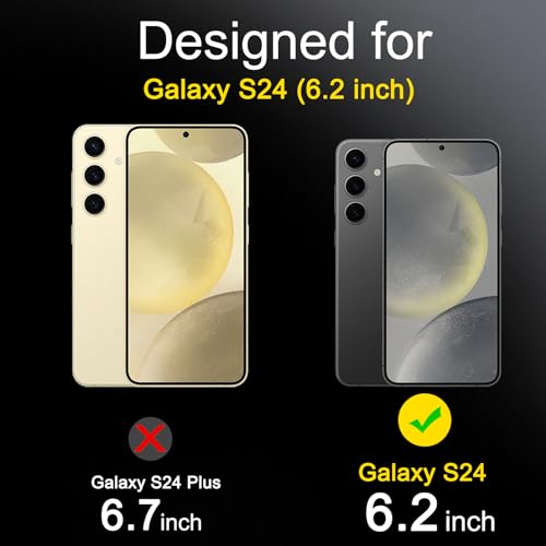 Ferilinso 3 Pack Privacy Screen Protector for Samsung Galaxy S24 with 3 Pack Tempered Glass Camera Lens Protector Phone Case Friendly Accessories Protector de Pantalla for Samsung S24 by Ferilinso - Image 2