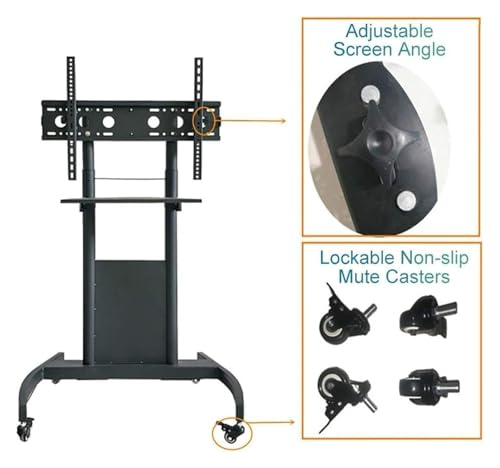 Soporte móvil para TV con ruedas y estante ajustable miniatura 4