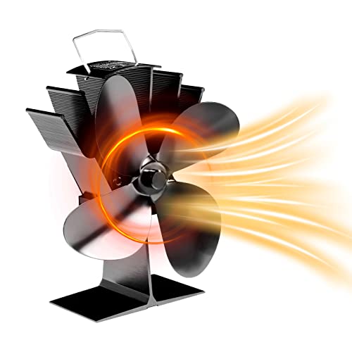 AVEAX Kaminventilator Ofenventilator Ventilator für Kaminofen ohne Strom, 4 Blättern