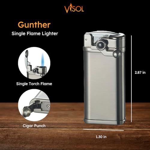 Encendedor Visol Gunther una llama Gunmetal miniatura 4