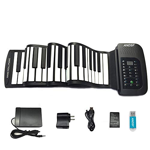 Roll up piano portable 88 key soft elastic electronic music keyboard piano built-in