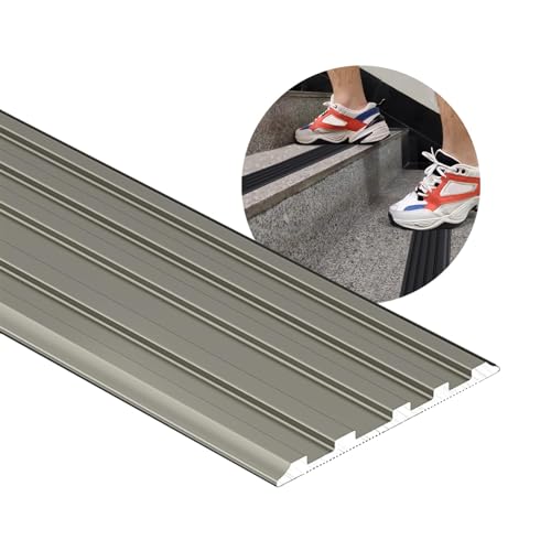 アンチノンスリップ階段ノージング、 アルミ製階段段差ストリップ 90cm x 4-5cm マルチカラー(Grays,90x5cm)