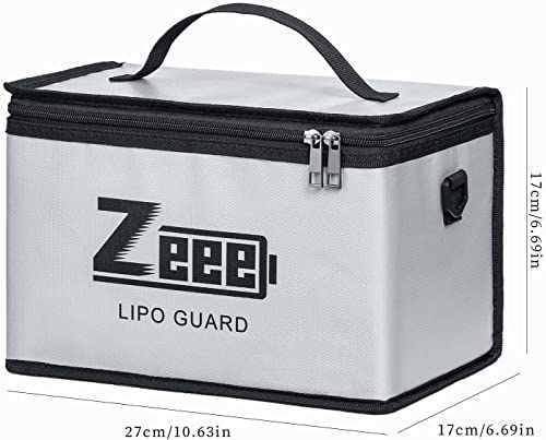 Miniatura 2 de Zeee Lipo Safe Bag Bolsa De Seguridad Ignífuga A Prueba De Explosiones Gran Capacidad Con 10 Ranuras De Almacenamiento Ajustables Para Guardar Y Proteger La Batería Lipo 10,6 X 6,7 X 6,7in