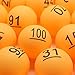 SelfTek 100Pcs Numbered Table Tennis Balls Beer PingPong 40mm Raffle Balls Lottery Balls Printed with Numbers for Party Games (No. 1-100)