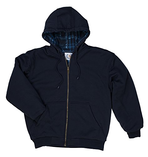 North 15 - Men's Hooded Sweatshirt - Plaid Polar Fleece Lining