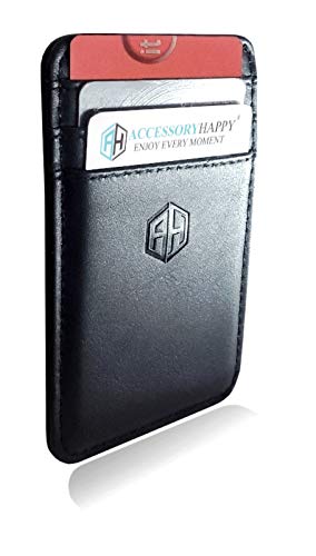 AH Mens Slim Wallet, Minimalist Thin Front Pocket GENUINE Leather Credit Card Holder with RFID Blocking for Work Travel