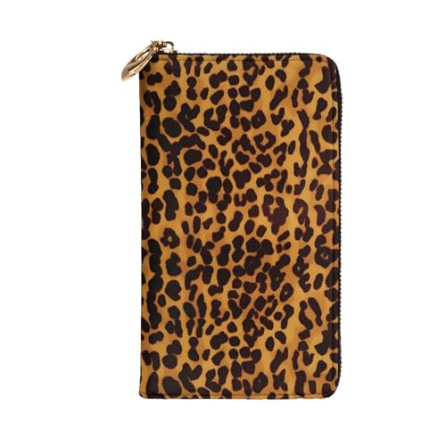 Cool Cheetah Leopard Wallet for Men Women Long Purse Leather Clutch Large Business Handbag Travel Phone Holder Credit Card Holder Money Case with Zipper Leather Wallets Gift2