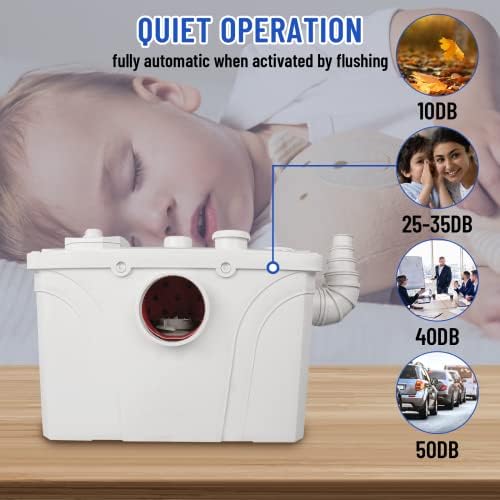 Bomba de sumidero maceradora de 700 W, molinillo de aguas residuales con 4 entradas y 2 salidas para inodoro, ducha, baño, fregadero, cocina y agua residual de inodoro marino
