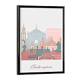 artboxONE Poster mit schwarzem Rahmen 18x13 cm Städte 