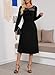 Dokotoo Dresses for Women Elegant Fall Wedding Guest Dresses Womens 2025 Casual Long Sleeve Crewneck Lace Solid Color Formal Fashion Outfits Midi Dress Black Medium
