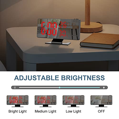 Ankilo Projection Alarm Clock For Bedroom, 7.8" Large Digital Clock With 180° Projector, 12/24H, Usb Charging Port, Temperature & Humidity Display, Snooze, Bedside Clock For Heavy Sleeper #TOP3