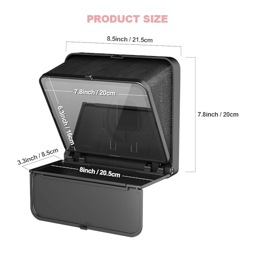 Image of LENSGO Portable Teleprompter for Phone, Mini Teleprompter with Remote Control Compatible with iPhone & Android for Online Teaching Vlog Live Streaming Interview, Fold in One Sec