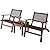 Tangkula 3 PCS Patio Conversation Set, Solid Eucalyptus Wood Frame Outdoor Wicker Furniture Set Bistro Set with Coffee Table, Rattan Furniture Set for Backyard Porch Garden Poolside Balcony (Brown)
