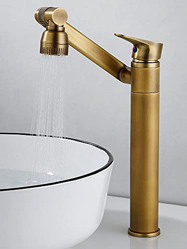 Robinet de lavabo antique pivotant pour simplifier la toilette de bain