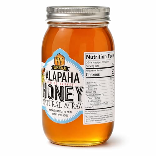 Miel natural pura Alapaha 22 oz en frasco de vidrio miniatura 2