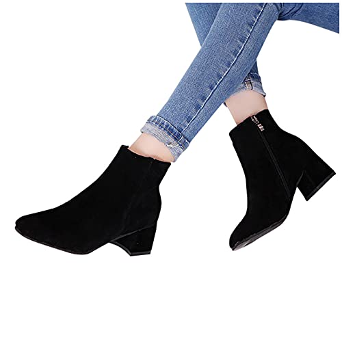 Botas de mujer con cremallera lateral y tacón bloque estable 2