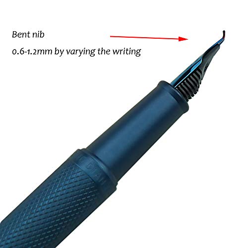 Hongdian Dark Blue Forest Fountain Pen Bent Nib Beautiful Tree Texture Excellent Metal Writing Pen #TOP3