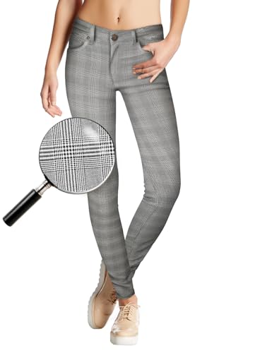 Hybrid & Company Womens Hyper Ultra Stretch Comfy Skinny Leg Work Casual Pants P44875SK 669 BLKWHI XL