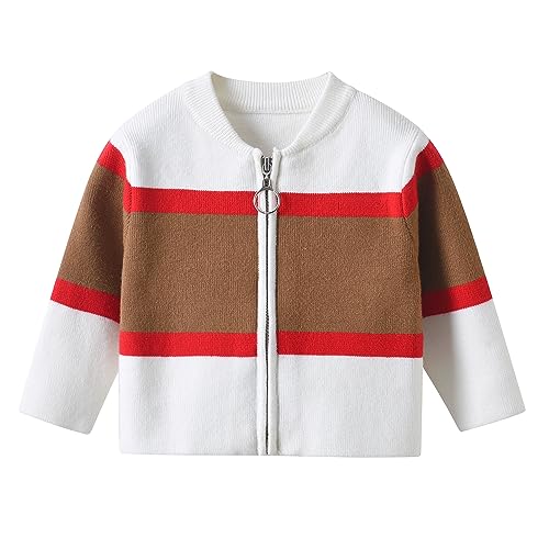 Toddler Kids Boys Girls Cardigan Full Zip Knit Sweater Jacket Coat Tops Outwear for Children 1-5years