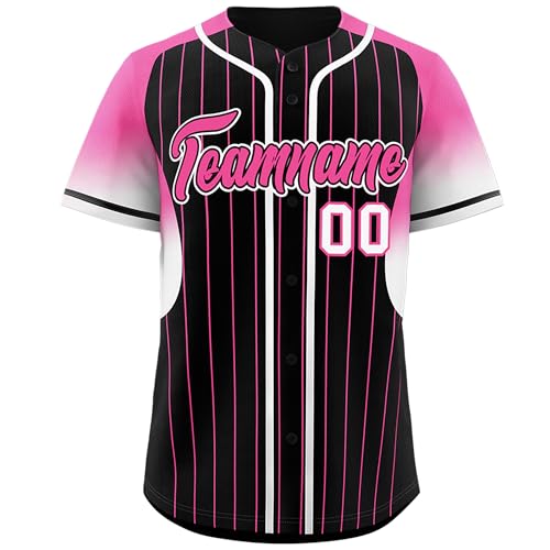 Camiseta personalizada de béisbol estilo hip pop con rayas y letras estampadas para hombres, mujeres y niños