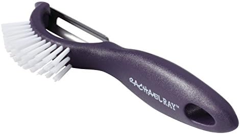 Rachael Ray Kitchen Tools and Gadgets Vegetable/Fruit Peeler with Brush, 3-in-1, Purple