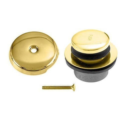 Danco Universal Polished Brass Overflow Plate & Touch Toe Stopper Kit #89236A