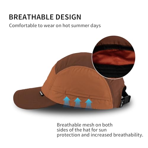 Image of Quick Dry Running Hat Adjustable Cooling Baseball Hat Breathable Sport Cap Reflective UPF 50+ Run Hats for Womens Men