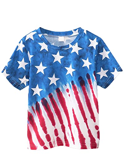 Toddler Boys 4th of July T Shirts American Flag Tees Kids Independence Day Patriotic Short Sleeve Tops