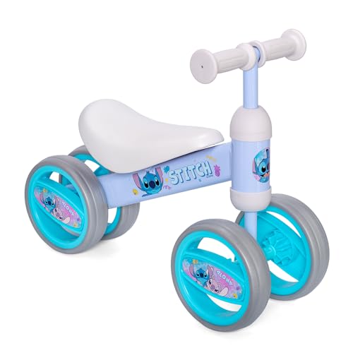 Bicicleta infantil con 4 ruedas para niños a partir de 1 año, diseño de Spiderman Paw Patrol y Stitch, bicicleta de equilibrio para niños y niñas máx. 20 kg (morado)