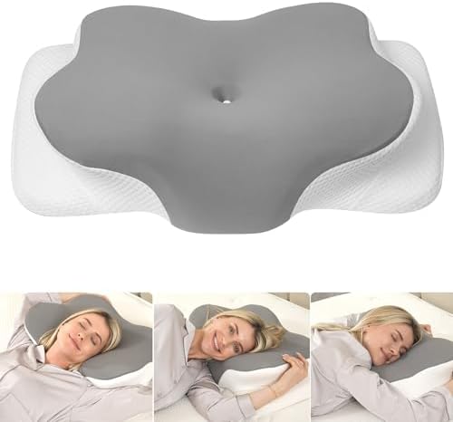 MULISOFT Seitenschläferkissen Memory Foam Nackenkissen Ergonomisches Kissen | Nackenstützkissen Kopfkissen für Seiten-, Rücken- und Bauchschläfer, 2 Höhen 10,5/14,5 cm, abnehmbare