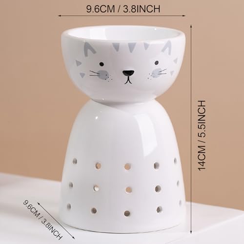 Miniatura 3 de Lámpara Aromática Para Aceites Esenciales, Incienso De Cerámica Con Diseño De Gato, Difusor De Aceites Esenciales, Lámpara De Fragancia, Vela De Té, Quemador De Incienso Para Interior, Cocina, Oficina