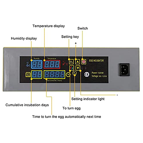 PBTRM 96 Eier Automatischer Eierwender, Brutmaschine Vollautomatische, Brutkasten Temperatur Und Feuchtigkeitskontrolle… – Bild 6