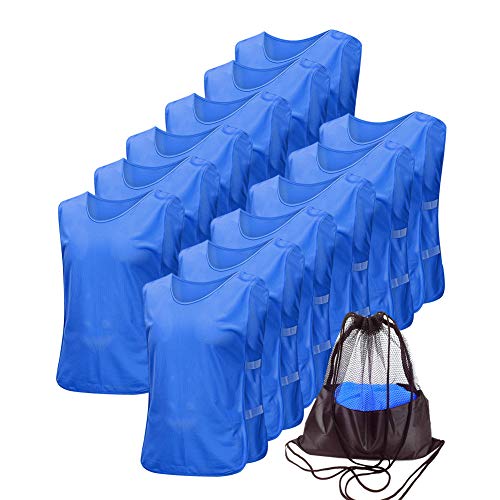 Listado y reviews de Americana azul marino los más recomendados. 24 Antoyo Pinnies - Playera de fútbol para Adultos, Malla Ajustable, Azul Marino, Large