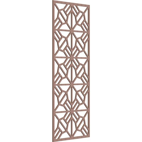 Image of 33 3 /8 inchW x 84 3 /8 inchH x 3 /8 inchT Auburn Decorative Fretwork Wood Wall Panels, Walnut