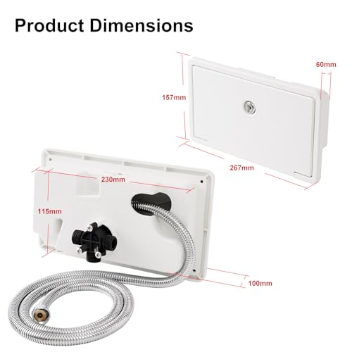 Image of Portable, Durable, Waterproof RV Exterior Shower Box Kit - All-Metal, Adjustable, Quick Connect, Leak-Proof, Weather-Resistant RV Outdoor Shower - High-Pressure RV Shower Faucet (White)