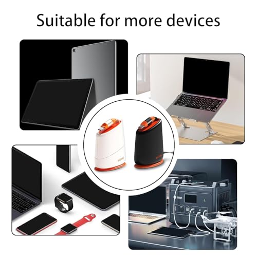 Image of 120W Retractable USB-C Cable | Tangle-Free Single Pull Desktop Design 1.2m | Fast PD Charging for Samsung, OnePlus, MacBook & Laptops | Black