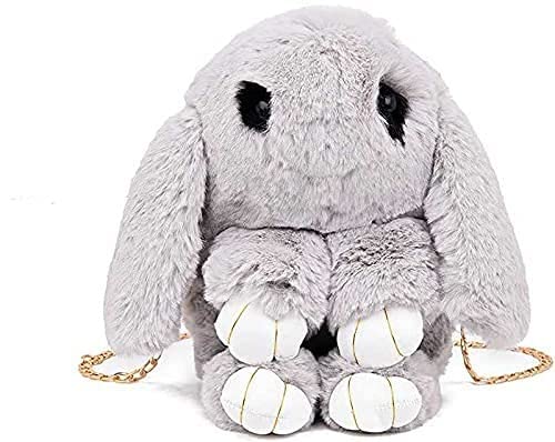 REETURAJ Soft Cute Bunny Sling Bag With Chain And Smooth Zipper For Girls/Fluffy Rabbit Cross Body& Hand Bag/Plush Bunny Shoulder Bag (Grey) (B0CLV27BBD) Amazon Price History, Amazon Price Tracker