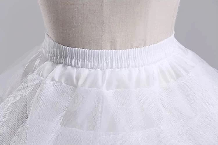 Image of Zoya Creation 3 Layer Hoop Skirt Slips Crinoline Petticoat Long Underskirt for Wedding Bridal Dress Ball Gown for Party and Ethnic Wear White can can Skirt for Women Free Size