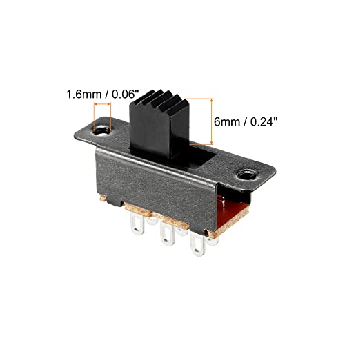 Rebower Controle deslizante de trava de interruptor de alternância 6 pinos 2P2T, [para projetos elet
