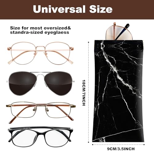 Image of Anikathy 2Pcs Sunglass Eyeglass Glasses Case Soft PU Leather with Cleaning Cloth Portable Glasses Pouch Bag for Men Women