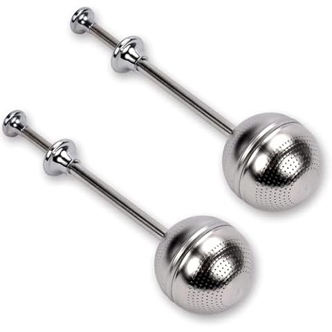 Numola Long Handle Tea Ball Stainless Steel, 2Pcs Premium Tea Infuser Filter for Loose Leaf Tea, Reusable Fine Mesh Tea Interval Diffuser Strainer for Cup and Teapot Cover