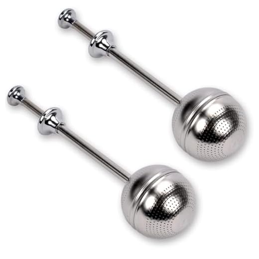 Numola Long Handle Tea Ball Stainless Steel, 2Pcs Premium Tea Infuser Filter for Loose Leaf Tea, Reusable Fine Mesh Tea Interval Diffuser Strainer for Cup and Teapot